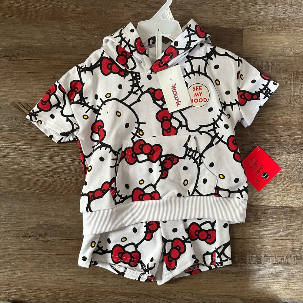Hello Kitty Red and White Matching Set